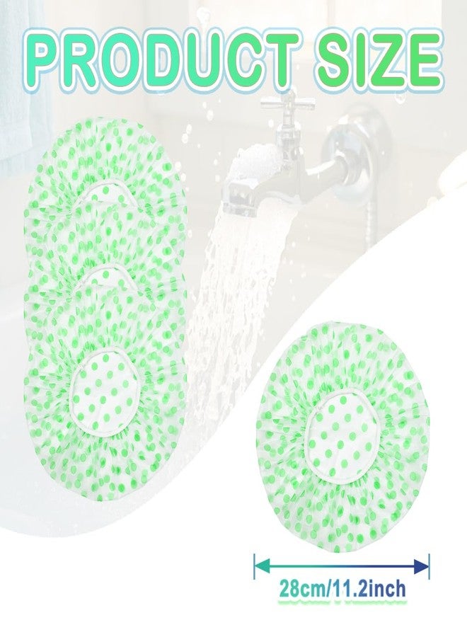 FZWONVUC 18 Pack Shower Caps for Women,Waterproof Reusable & Disposable Adjustable Bath Caps For Spa Long Hair Travel Saunas (Green) - Image 2
