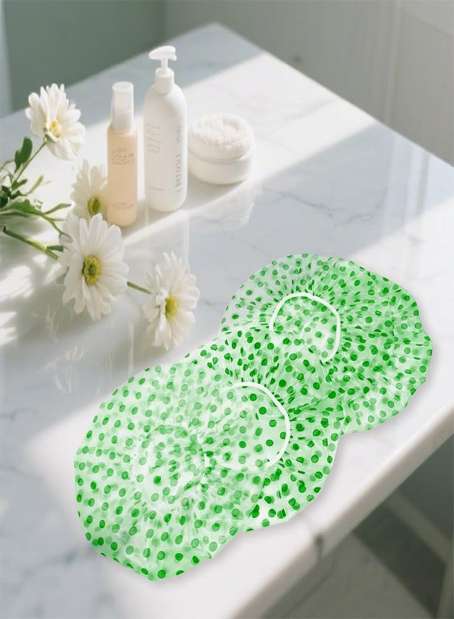FZWONVUC 18 Pack Shower Caps for Women,Waterproof Reusable & Disposable Adjustable Bath Caps For Spa Long Hair Travel Saunas (Green) - Image 4
