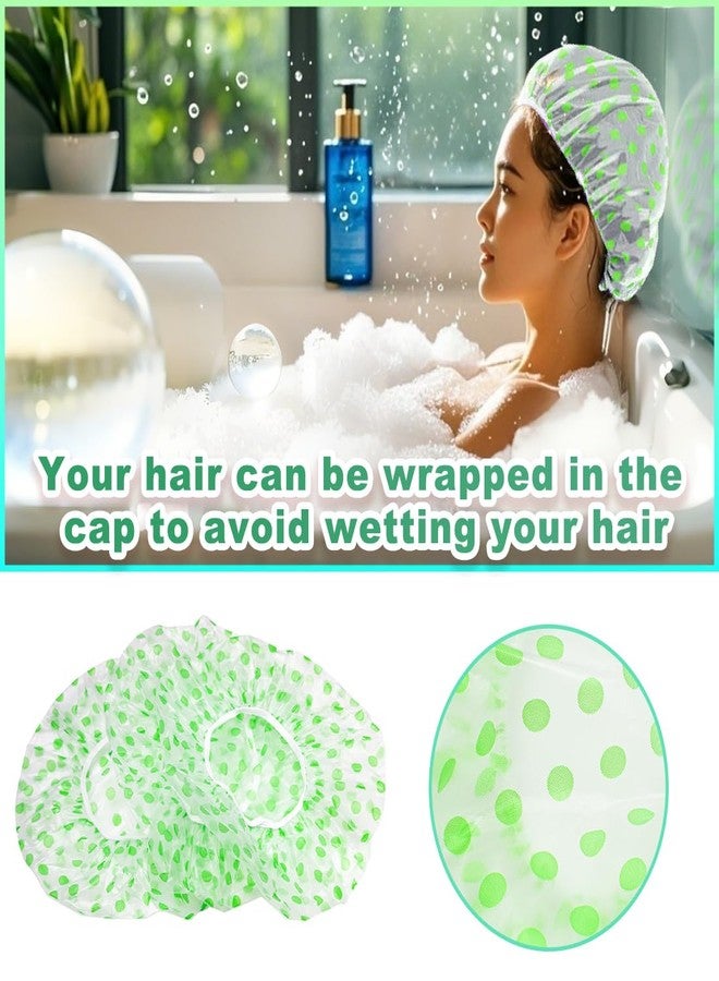 FZWONVUC 18 Pack Shower Caps for Women,Waterproof Reusable & Disposable Adjustable Bath Caps For Spa Long Hair Travel Saunas (Green) - Image 5