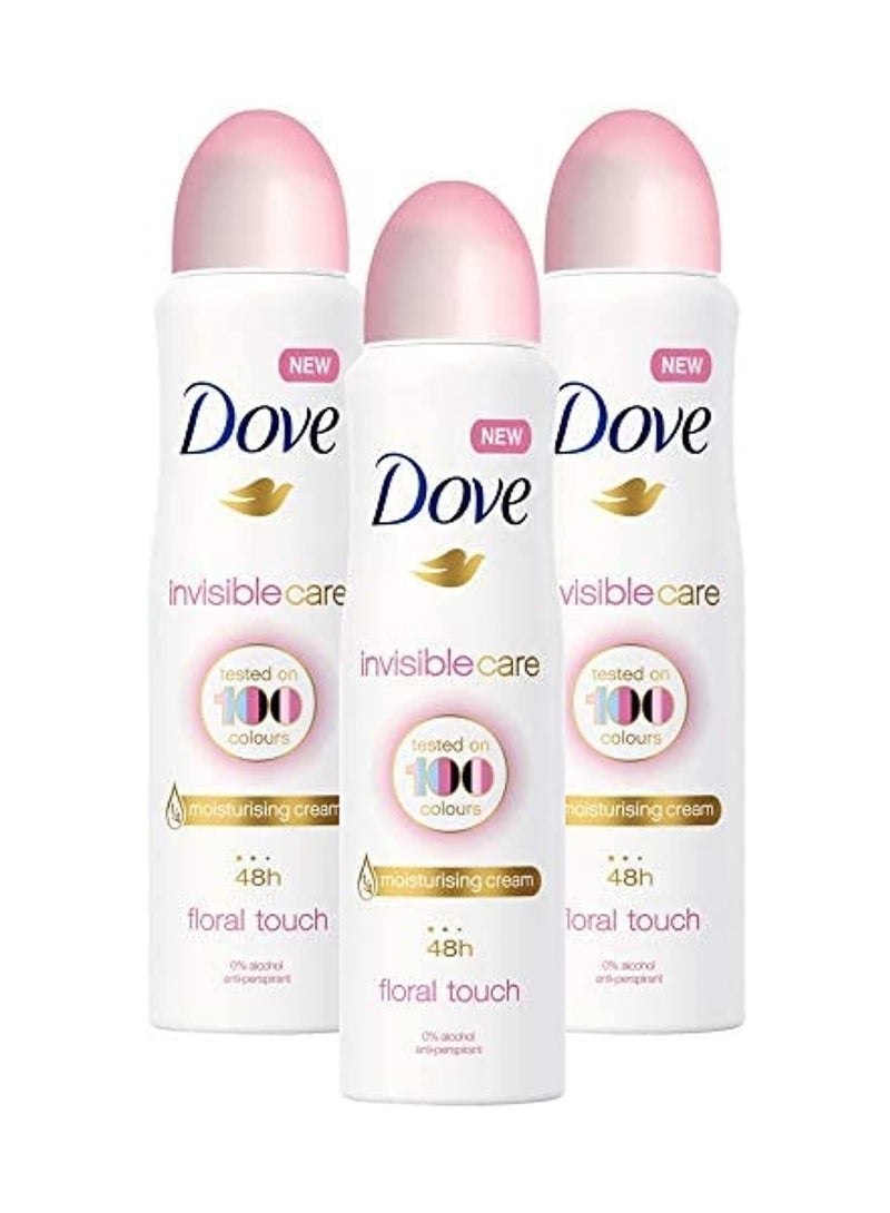 Dove Invisible Care Body Spray, Floral Touch - 250ml / 8.45fl oz (Pack of 3)