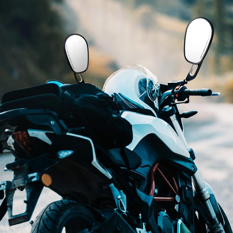 Matte Black Motorcycle Side Mirrors Set for Scooters ATV Off Road Motorbikes - Image 4
