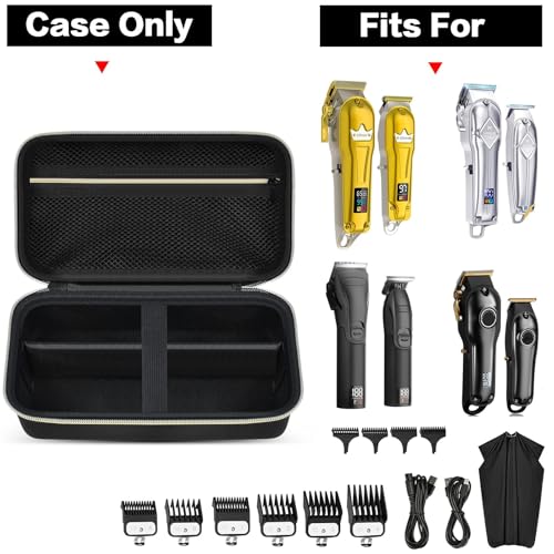 Grapsa Case Compatible with KIKIDO for Novah for GLAKER for Ufree for FADEKING for GSKY for Romanda Professional Hair Clippers, Beard Trimmer Grooming Storage Holder for Hair Trimmers Set (Box Only) -Black - Image 4