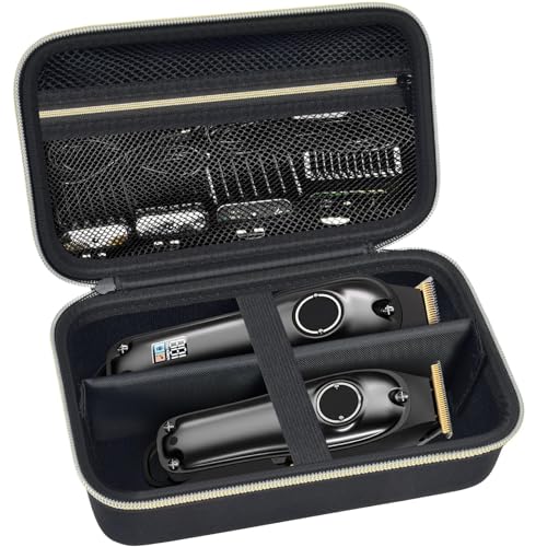 Grapsa Case Compatible with KIKIDO for Novah for GLAKER for Ufree for FADEKING for GSKY for Romanda Professional Hair Clippers, Beard Trimmer Grooming Storage Holder for Hair Trimmers Set (Box Only) -Black - Image 1