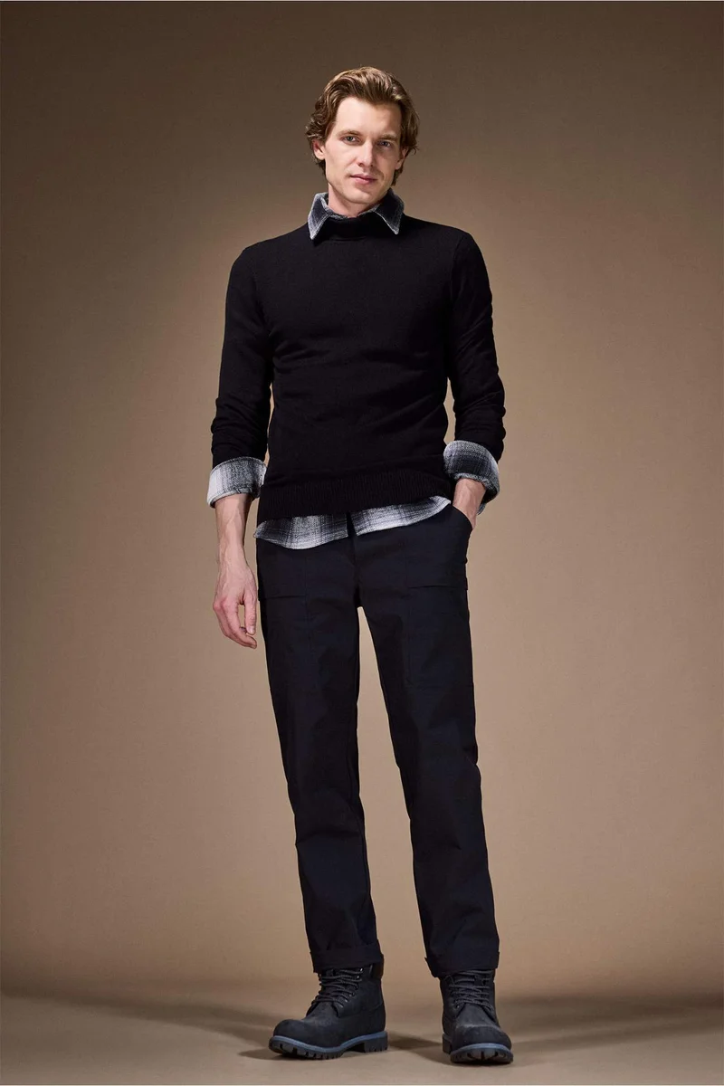 DeFacto Slim Fit Turtleneck Basic Knit Pullover