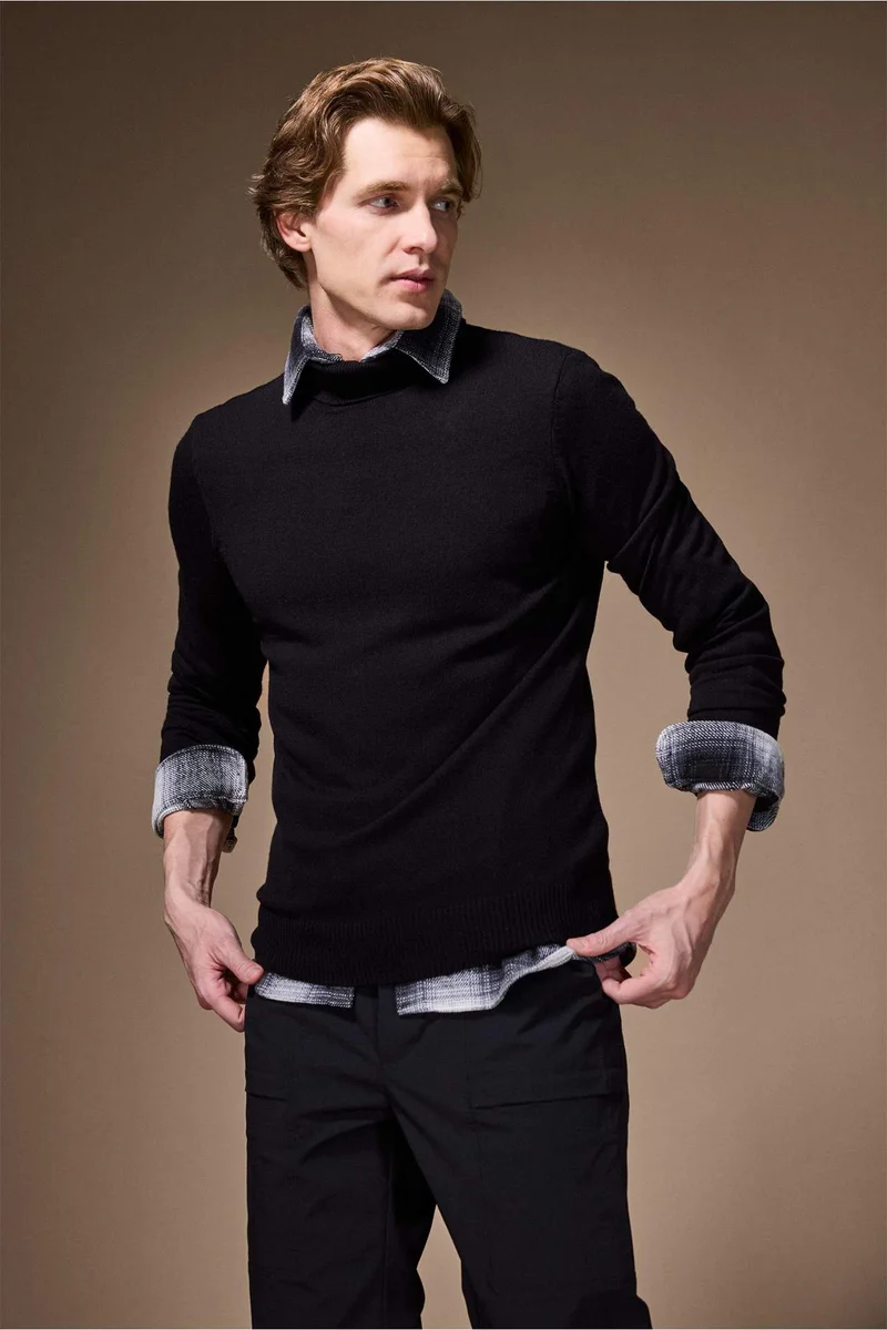 DeFacto Slim Fit Turtleneck Basic Knit Pullover