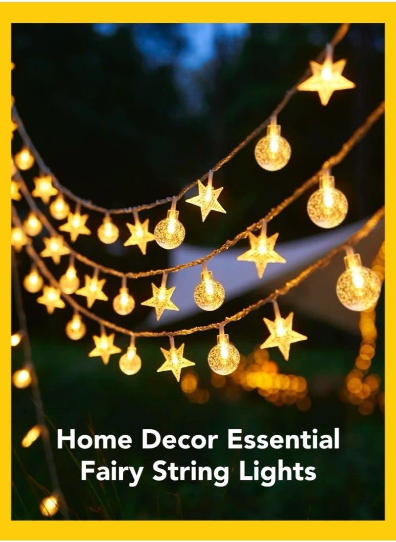 Oasis Casa 10M LED Fairy Lights, Outdoor String Lights for Decoration, Living Room Decoration Battery Operated, Decorative Lights for Christmas Home Decor Ramadan Decorations Balcony Decor Camping Party Garden Patio  - Image 1