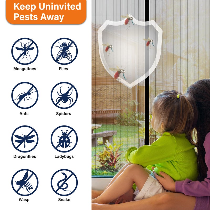 Mdavo Magnetic Screen Door,Self Sealing Magnets, Easy Install Screen Doors with Magnets,Pet & Kid Friendly- Fits Doors up to36 x 78 Inches - Image 5