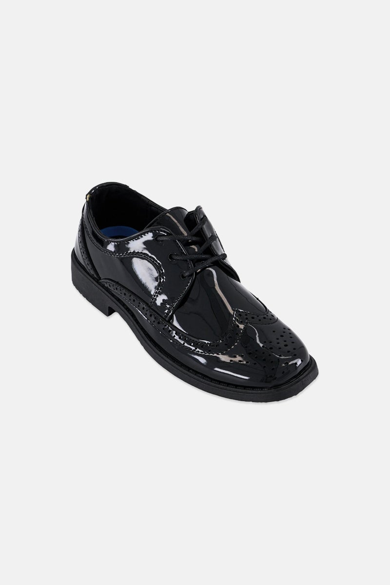 Josmo Kids Boy Lace Up Derby Shoes, Black  - Image 1