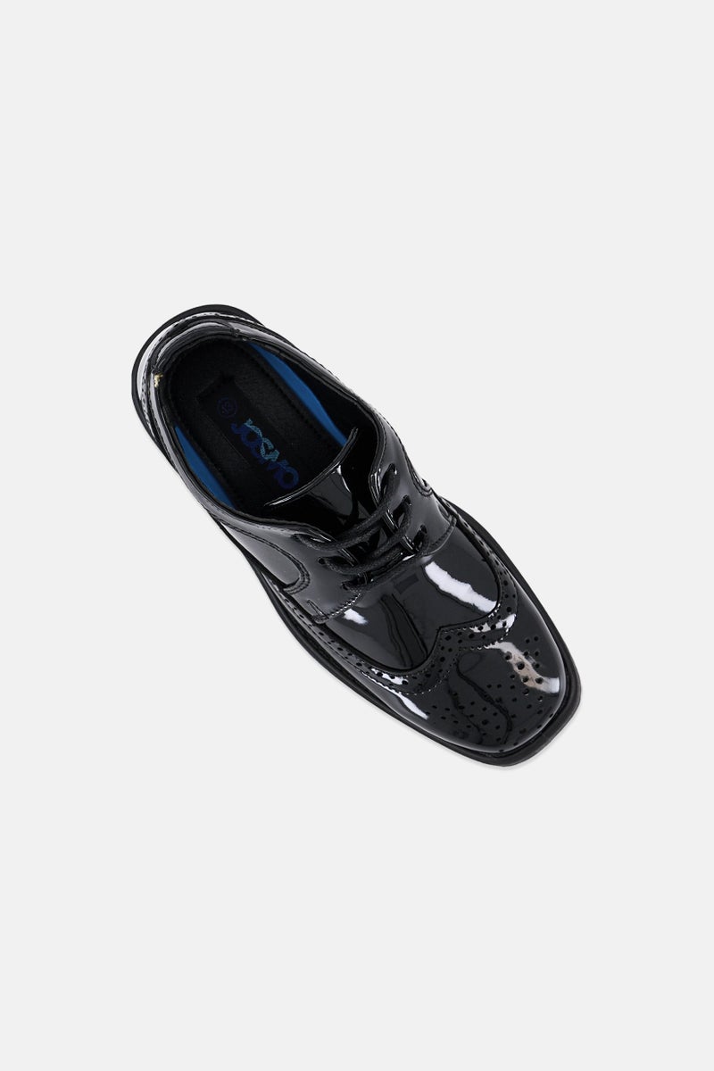 Josmo Kids Boy Lace Up Derby Shoes, Black  - Image 3