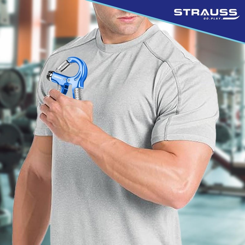 STRAUSS Adjustable Hand Grip with Counter Adjustable Resistance Hand Gripper for Home and Gym Workouts Ideal for Forearm Hand Exercises and Strength Building for Men and Women - Image 5