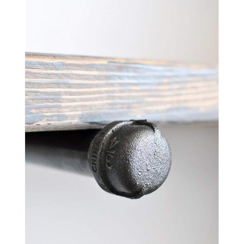 Home TZH 10 Pack Gray Malleable Iron Cast Pipe Caps, 3/4" for Steam-Punk Vintage Shelf Bracket DIY Plumbing Pipe Decor Furniture - Image 4