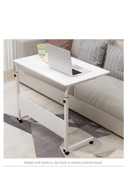 Adjustable Portable Wooden Laptop Table Self Assemble Space-Saving Foldable Design White