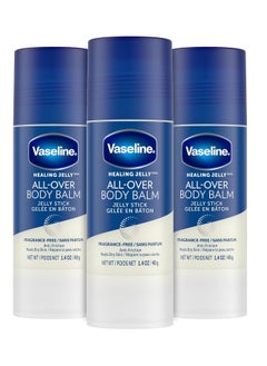Vaseline All-Over Body Balm Stick 3-Pack – Non-Greasy Fragrance-Free Moisturizer, Travel-Size Lotion, Premium Packaging, 1.4 Oz Ea