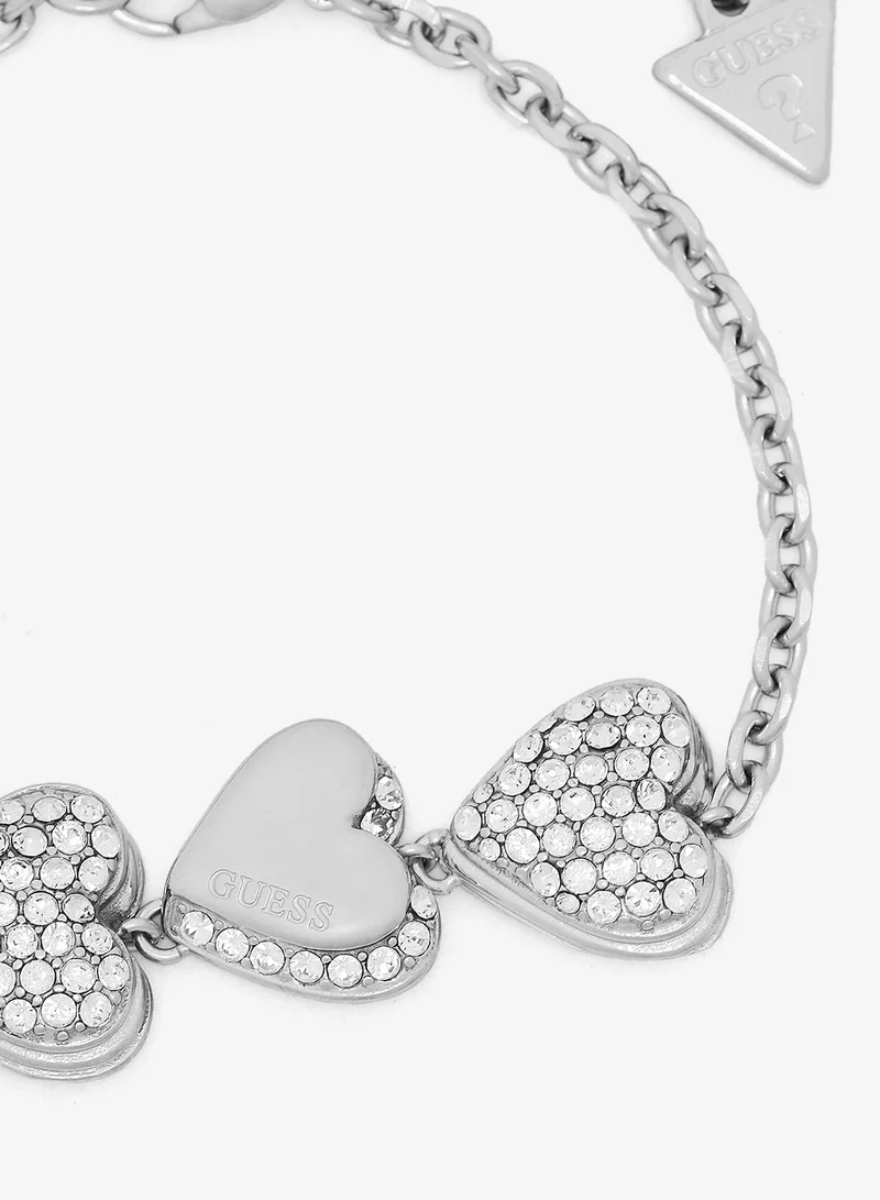 GUESS Hearts Pave Chain Bracelet