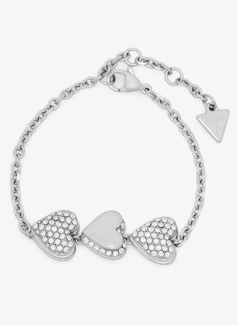 GUESS Hearts Pave Chain Bracelet
