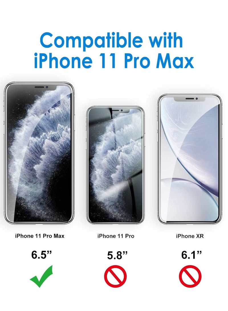 Womdee Pc Case Compatible with iPhone 11 Pro Max 6.5-Inch, Silky-Soft Touch Full-Body Protective Phone Case, Shockproof Cover with Microfiber Lining (Black) - Image 2