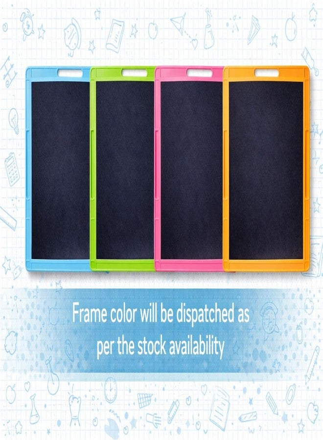 YAJNAS Double Sided Blackboard Slate with Handle for Kids Chalkboard Writing Drawing Learning Board Pre Writing Practice Educational Toy for Toddlers Preschool Nursery LKG UKG Children 10x12 Inch - Image 3