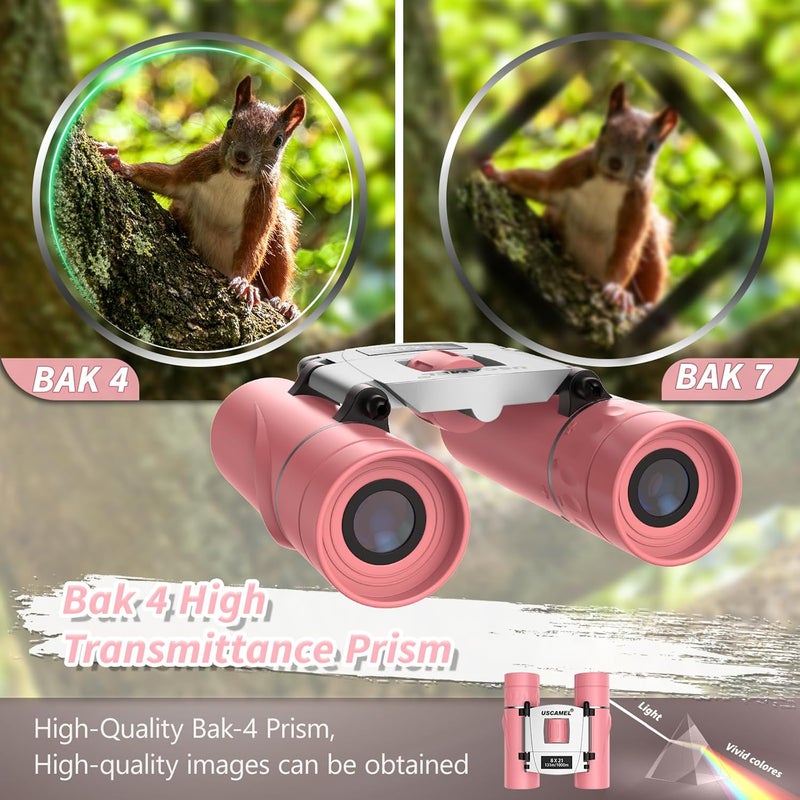 USCAMEL Binoculars Kids, Compact 8×21 Binoculars Adults, Mini Travel Binocular for Bird Watching and Hunting - Image 3