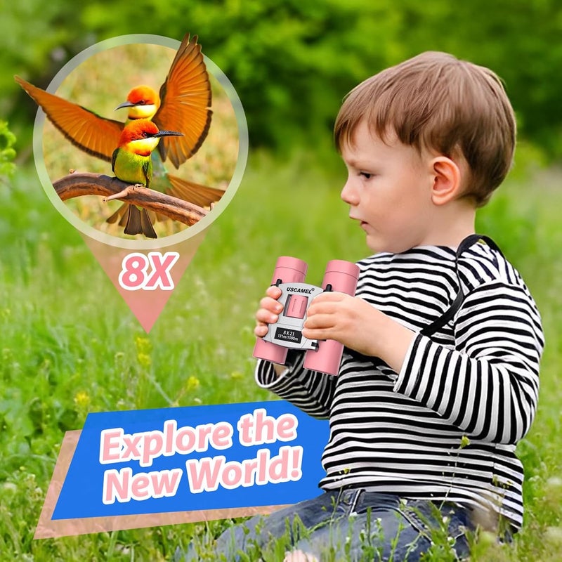 USCAMEL Binoculars Kids, Compact 8×21 Binoculars Adults, Mini Travel Binocular for Bird Watching and Hunting - Image 4