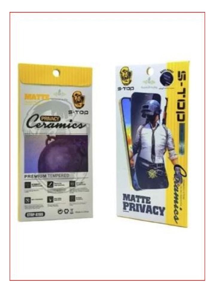 اس-توب شاشة حماية سيراميك ضد بصمات الأصابع تدعم الخصوصية لهاتف سامسونج جالكسي A72 اسود - Image 2