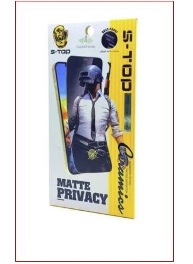 اس-توب شاشة حماية سيراميك ضد بصمات الأصابع تدعم الخصوصية لهاتف سامسونج جالكسي A72 اسود - Image 1