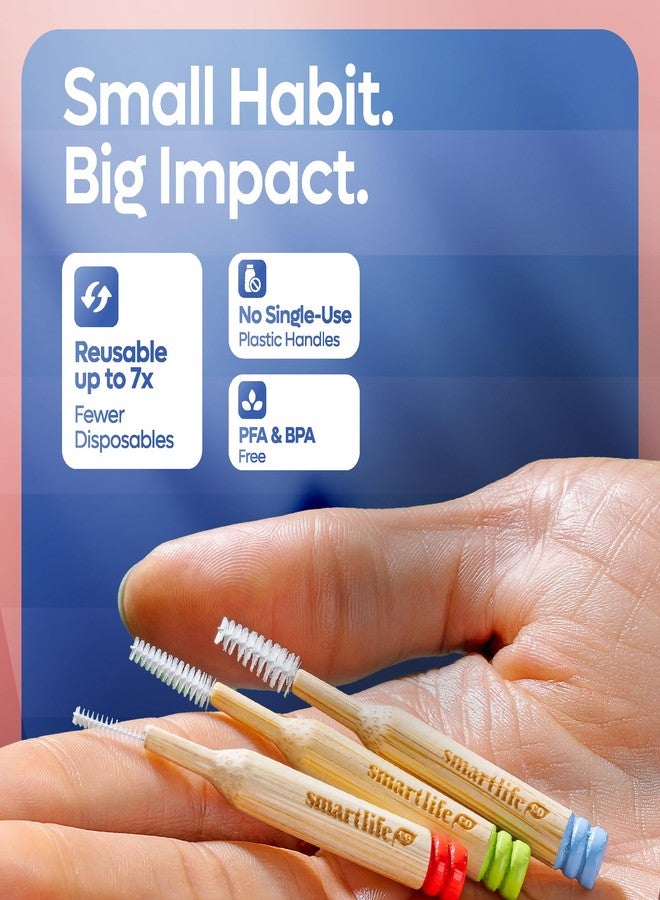 SmartLifeco Bamboo Interdental Brushes (10 Count) - Eco-Friendly Reusable Dental Picks, Flexible Soft Bristles, Superior Gum & Teeth Cleaning, Toothpicks for Braces, PikStik - Tight Gaps - Image 4
