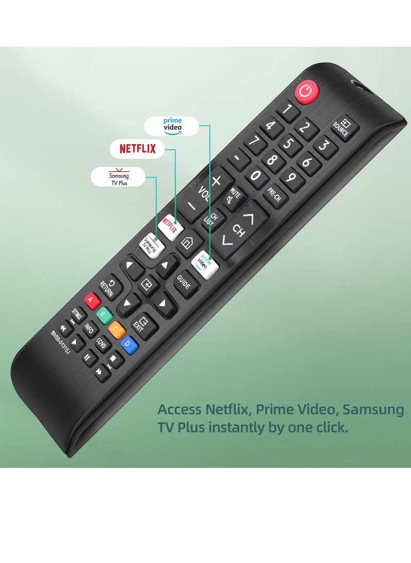 ELTRAZONE Remote Control BN59-01315J Replacement for Samsung-Smart-TV-Remote Samsung LED LCD QLED 4K 8K UHD 3D HDTV HDR Curved Crystal Smart TV with Netflix, Prime Video, Samsung TV Plus Button  - Image 3