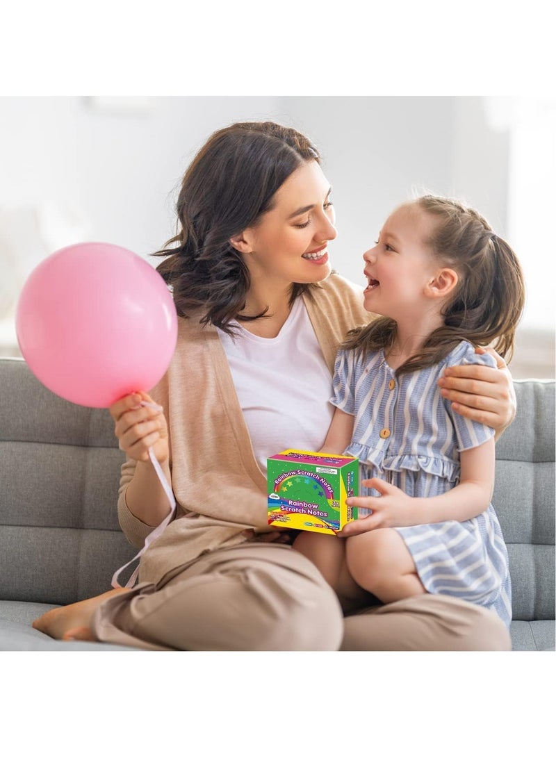 GUDOO تصنيع الحرف اليدوية للأطفال - ملاحظات فنية صغيرة بألوان قوس قزح 100 بطاقة ورقية سحرية للرسم مستلزمات الحفلات للأطفال من 3 إلى 11 سنة للبنات والأولاد - Image 4