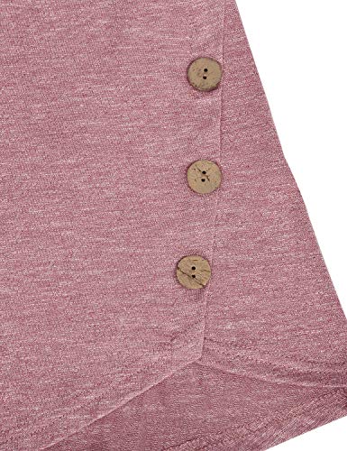 connche Quinee Maternity Tops and Blouses, Women Scoop Neck Long Sleeve Winter Loose Fashion Nursing Tunic for Leggings Breastfeeding Pumping Clothes Knitting Basic Tee Shirts Rose Red L - Image 5