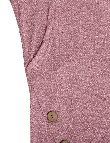 connche Quinee Maternity Tops and Blouses, Women Scoop Neck Long Sleeve Winter Loose Fashion Nursing Tunic for Leggings Breastfeeding Pumping Clothes Knitting Basic Tee Shirts Rose Red L - Image 4