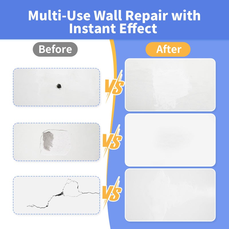 YKF Drywall Repair Kit (18 oz) - Spackle Wall Repair Paste with Scraper & Self-Adhesive Mesh - Quick Dry, Waterproof Wall Mending Agent for Holes, Cracks, Nail Holes, Dents, Graffiti (White) - Image 5