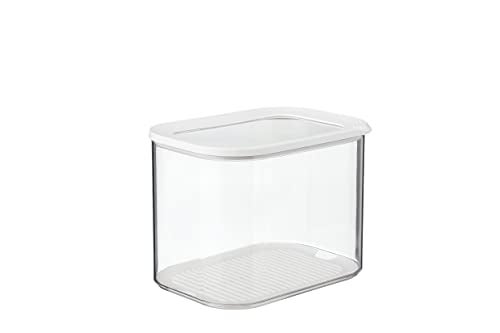 Mepal Modula Rounded Food Storage Box with Lid Ideal for Pasta Cereal Flour and More Stackable Design Transparent Framed Lid BPAFree Nordic White 152oz4500ml - Image 3
