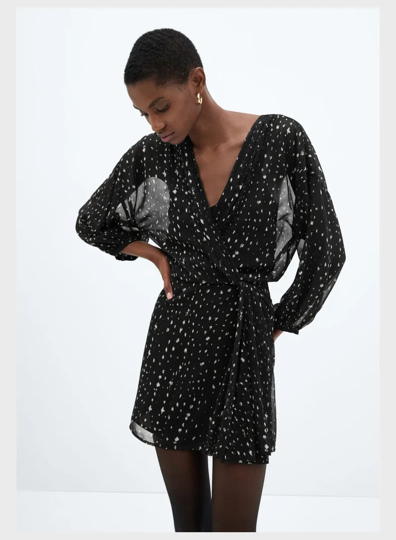 MANGO Polka Dot Mini Dress