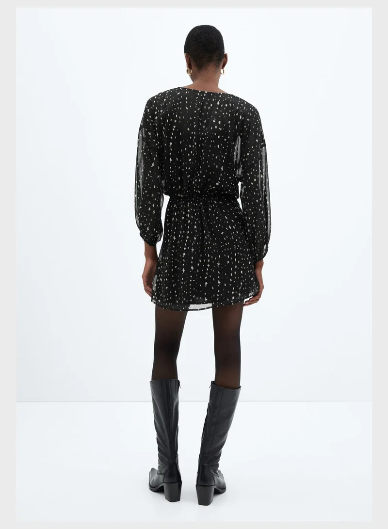 MANGO Polka Dot Mini Dress