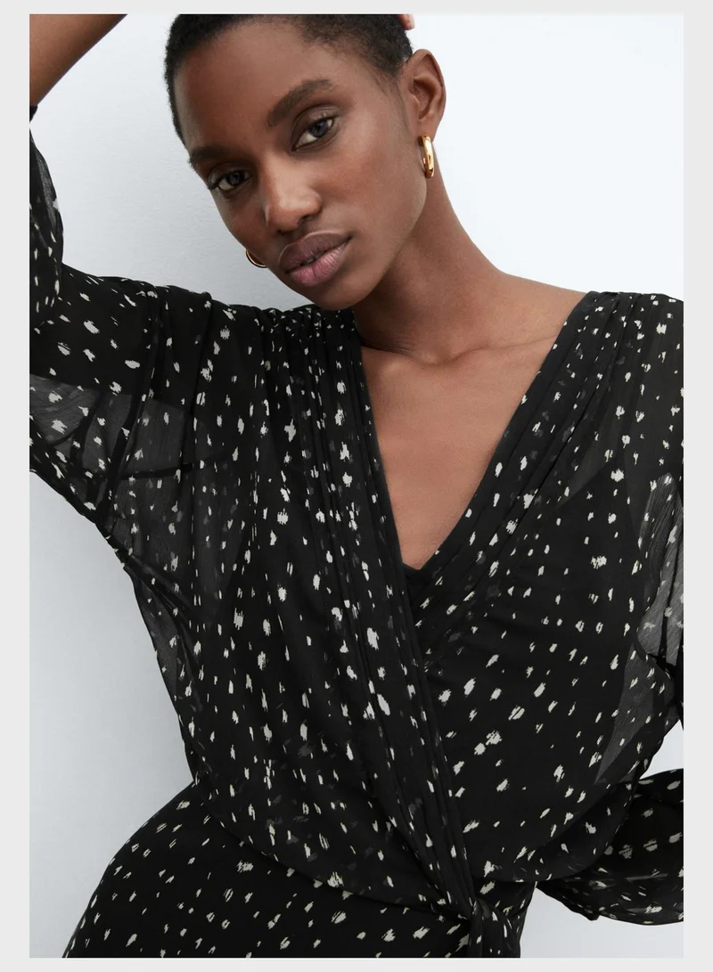 MANGO Polka Dot Mini Dress