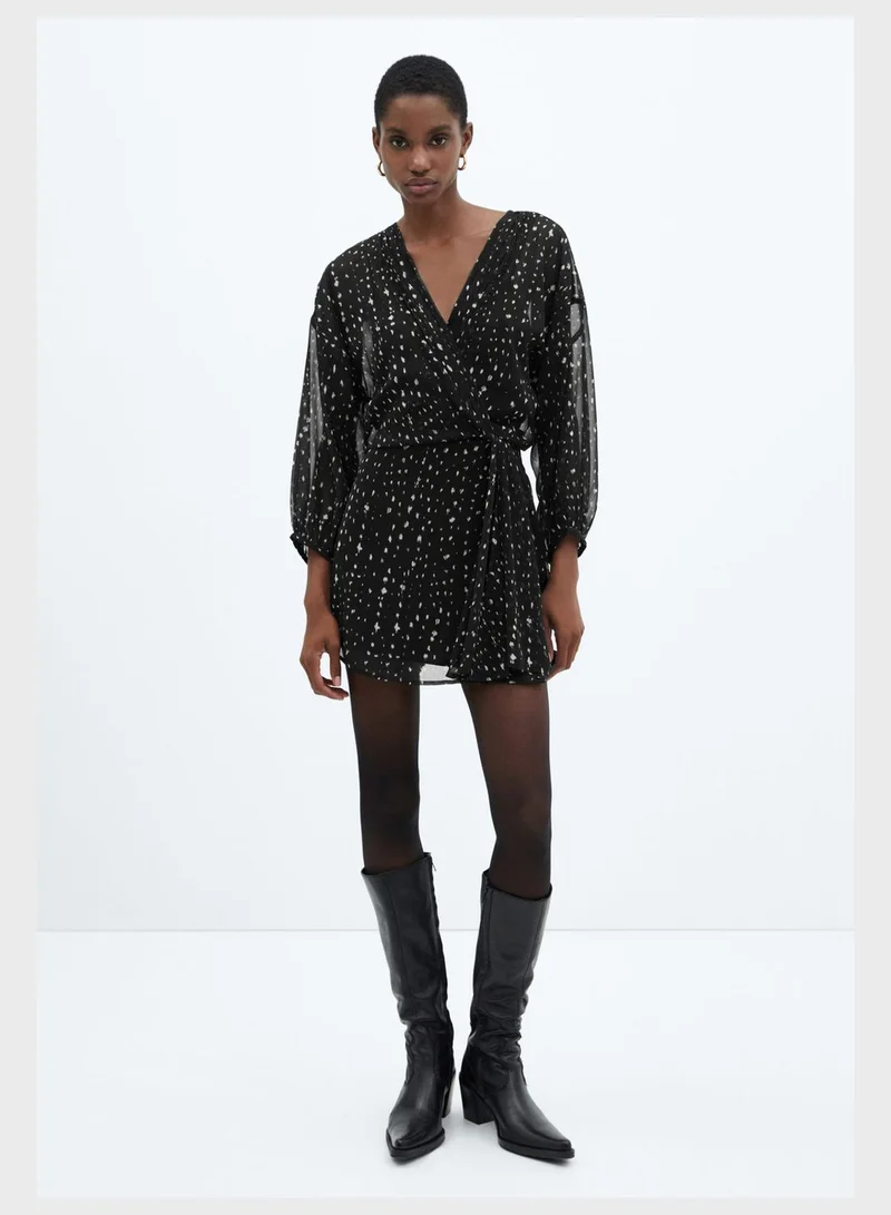 MANGO Polka Dot Mini Dress