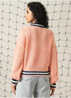 Hubberholme Women's Multicoloured 100% Acrylic Solid Regular Fit Sweater  - Image 3