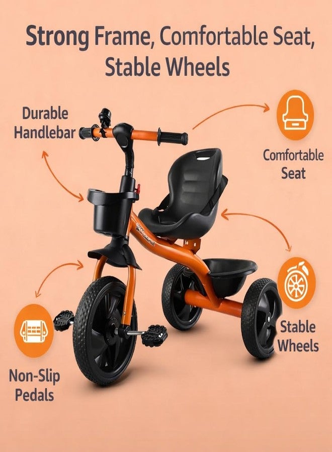 Maanit Tricycle for Kids with Dual Storage Basket & Bell | Stylish Comfort Tricycle for Boys & Girls Age 2-5 Years | Durable Pedal Trike for Toddlers - Image 2