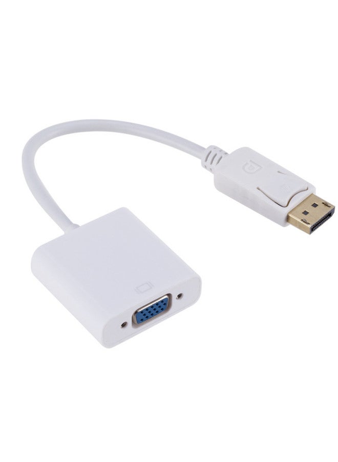 DP TO VGA Adapter Displayport Computer TO Projector VGA Big DP TO VGA Line DP TO VGA-Color:White
