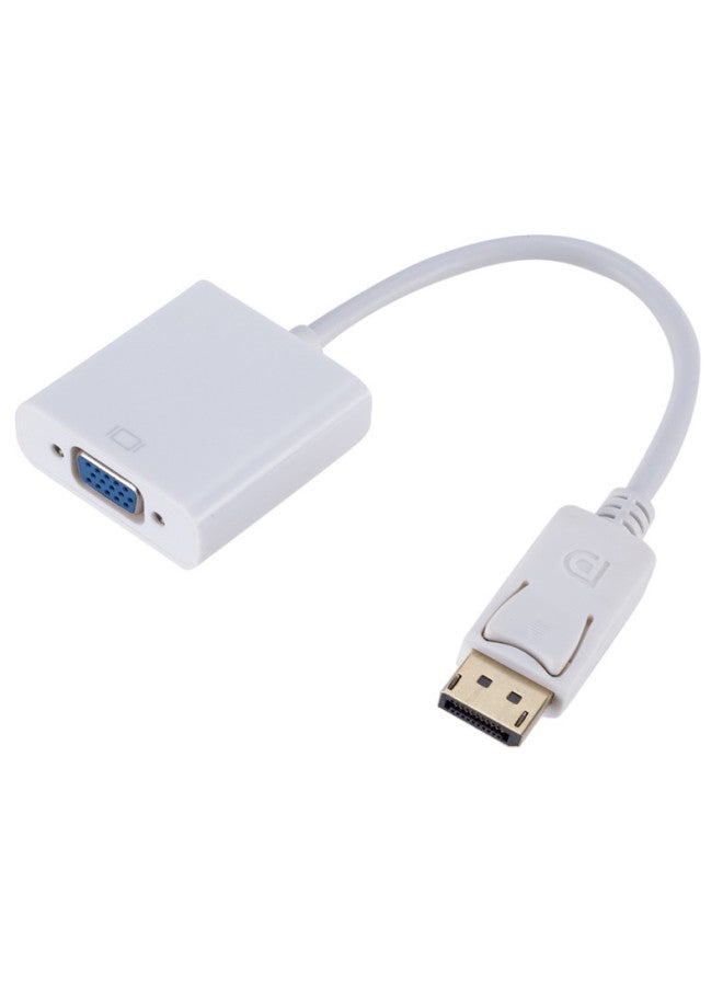 DP TO VGA Adapter Displayport Computer TO Projector VGA Big DP TO VGA Line DP TO VGA-Color:White