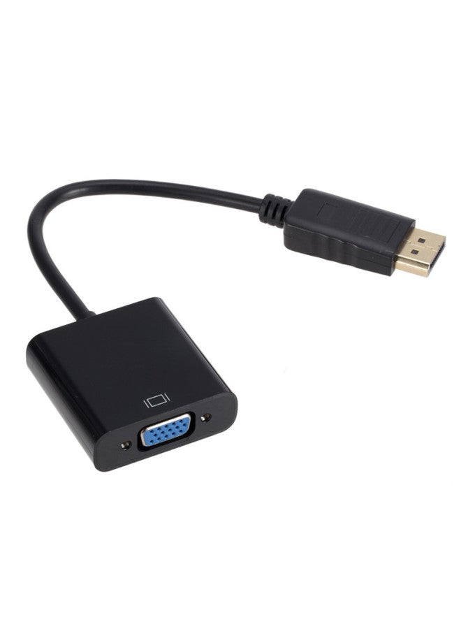 DP TO VGA Adapter Displayport Computer TO Projector VGA Big DP TO VGA Line DP TO VGA-Color:White