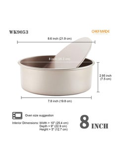 chefmade Round Cake Pan 8 Inch with Removable Loose Bottom  - Image 2