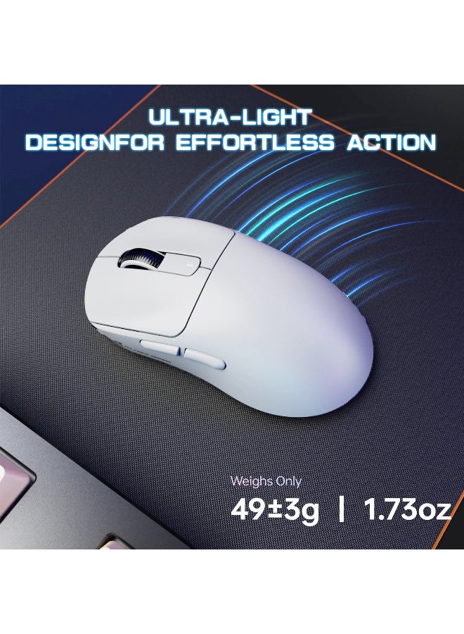 هجوم القرش X3MAX PAW3950 Wireless Gaming Mouse with C06 Coiled Cable – White - Image 5