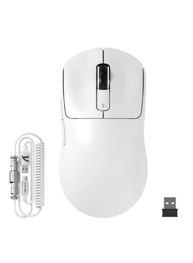 هجوم القرش X3MAX PAW3950 Wireless Gaming Mouse with C06 Coiled Cable – White - Image 1