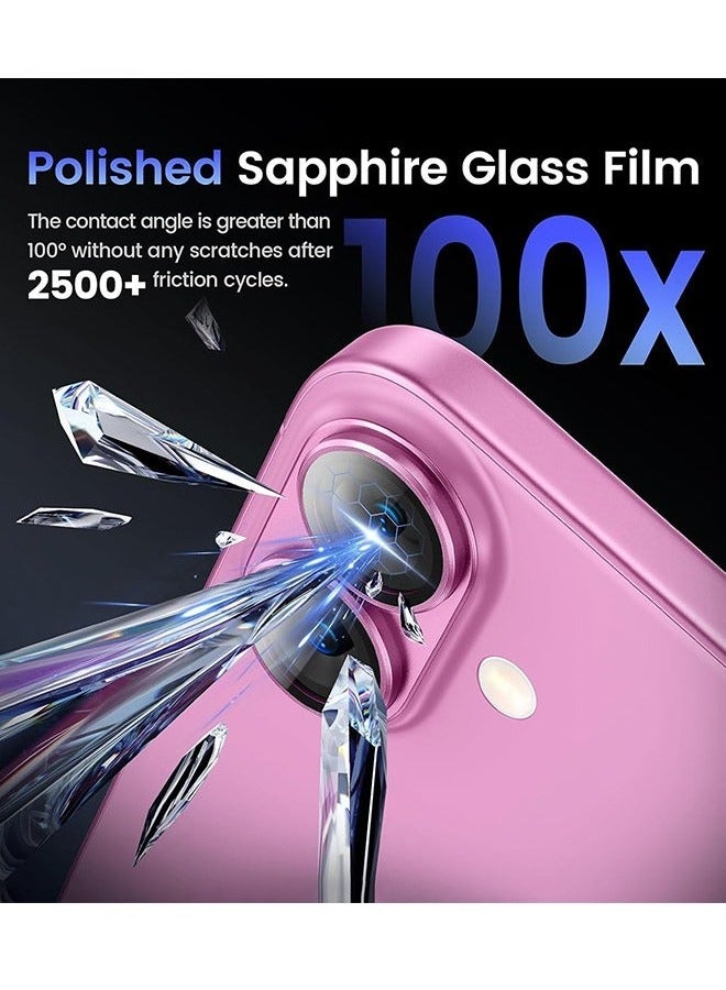 2Pack iPhone 16 / iPhone 16 Plus Camera Lens Protector, Metal Aluminum Alloy Tempered Glass Cover Camera Screen Protector Accessories, Case Friendly for iPhone 16 / iPhone 16 Plus, Pink - Image 5