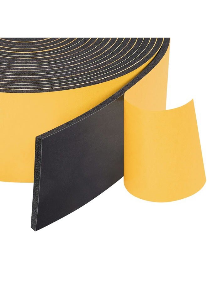 Yotache Neoprene Weather Stripping 2" W X 1/8" T (New Adhesive Craft), Self Adhesive Foam Rubber Seal Strip Tape for Door and Window, 16 Ft Length - Image 1