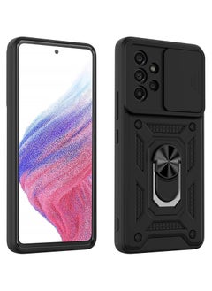 Generic Case Cover Shockproof Windows Protective Case with Camera Protection and Metal Ring Compatible with Samsung Galaxy A72 (Black)  - Image 2