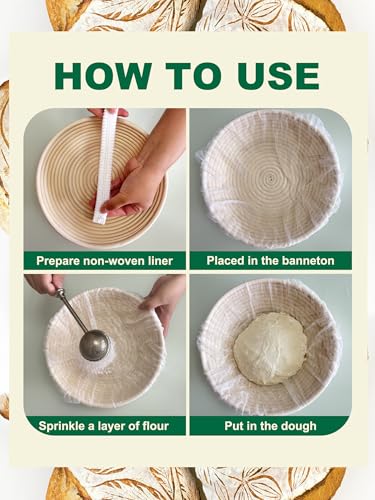 YUANSHAO 200 Pcs Banneton Liner,Banneton Bread Proofing Basket Non Woven Liners Non-Stick Dough,Bread Proofing Cover,Elastic Banneton Basket Liner,Sourdough Bread Baking Supplies - Image 5