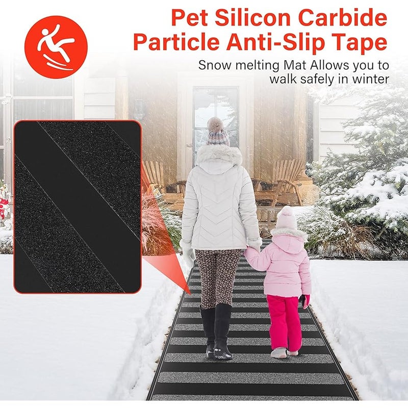 Arabest Heated Snow Melting Mats Outdoor,Anti-Slip Outdoor Winter Heated Mat for Walkways,3 in/h Speed Snow and Ice Melting Pads for Winter Backyards,Prevention Roof and Valley Ice Dam(10FTx13IN) - Image 4