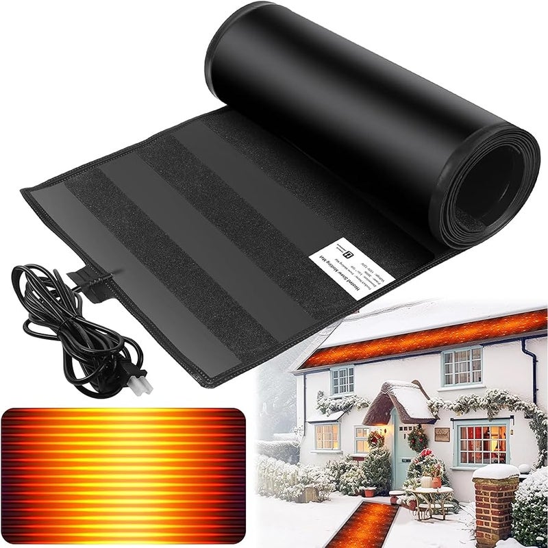 Arabest Heated Snow Melting Mats Outdoor,Anti-Slip Outdoor Winter Heated Mat for Walkways,3 in/h Speed Snow and Ice Melting Pads for Winter Backyards,Prevention Roof and Valley Ice Dam(10FTx13IN) - Image 1